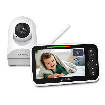 HelloBaby 5" Video Baby Monitor with Remote Pan-Tilt-Zoon (HB6251) - White | Target