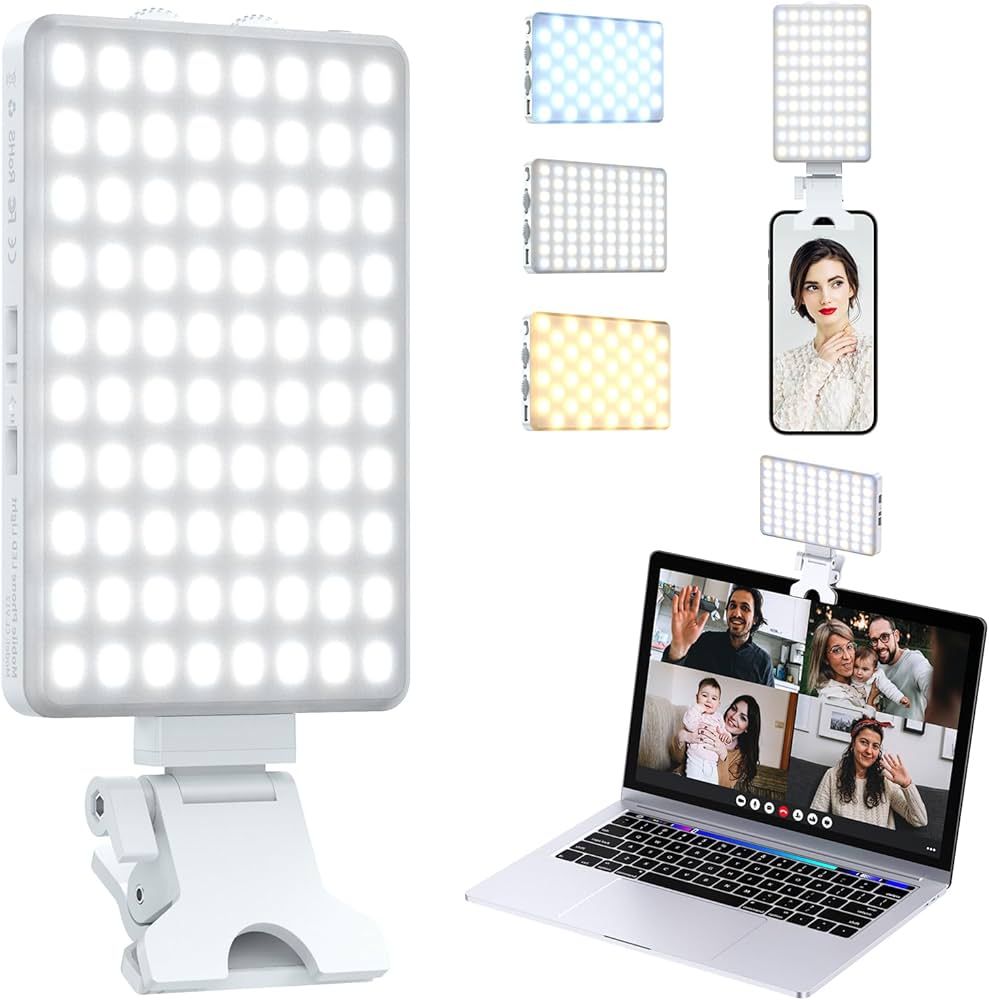 Selfie Light, 80 LED Rechargeable Phone Light Clip, 3 Lights & Infinite Adjustment Modes, 5000mAh... | Amazon (US)