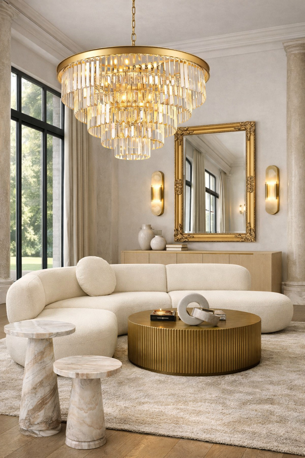 Love a luxe living room with marble and brass accents. And can we talk about that chandelier?! It has that RH look for a fraction of the price. 

amazon home, amazon finds, amazon decor, modern home, restoration hardware 

 #LTKSpringSale #LTKHome #LTKSaleAlert