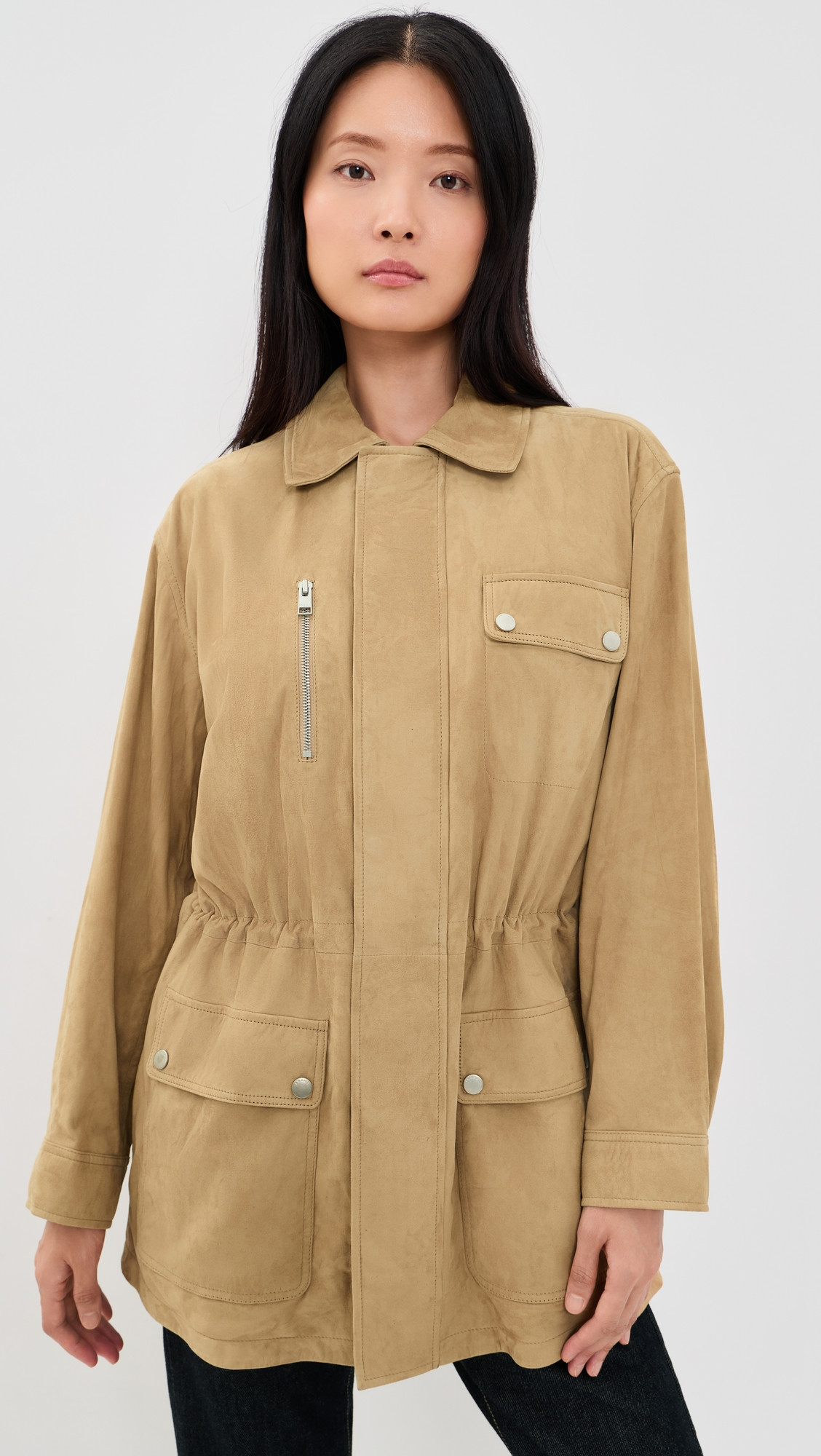 FRAME The Suede Safari Jacket Fawn M | Shopbop