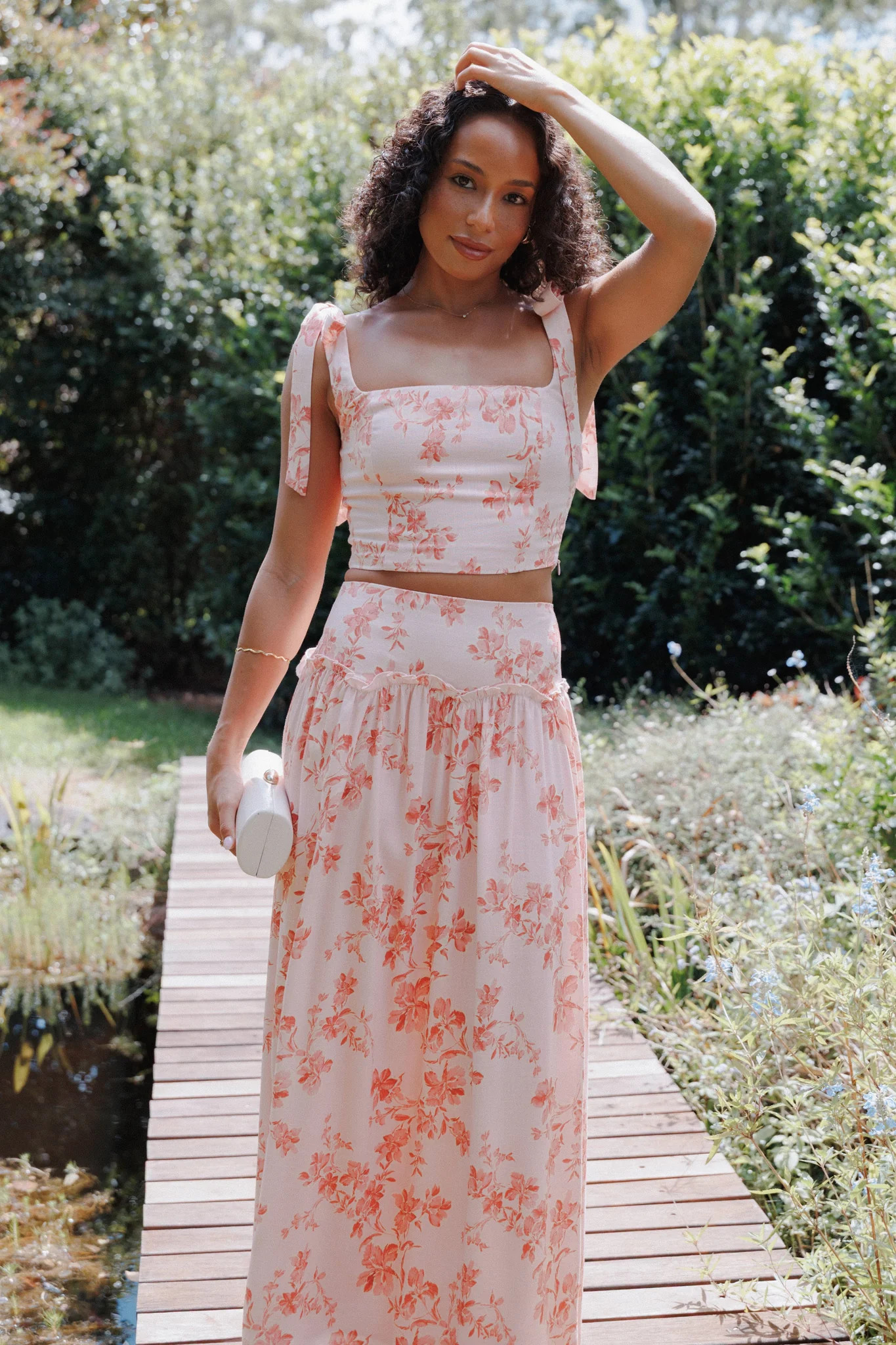 Tyler Tie Shoulder Top - Rose Pink Floral | Petal & Pup (US)