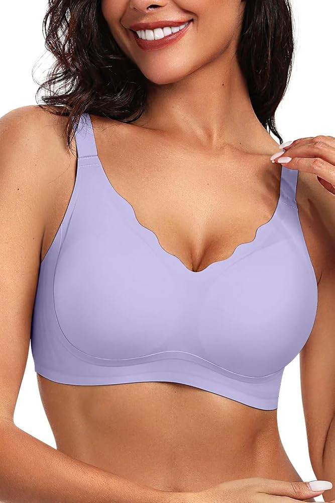 Vertvie Women's Seamless Bras No Underwire Scalloped Push Up Bras Soft Wireless Comfort Bralettes... | Amazon (US)