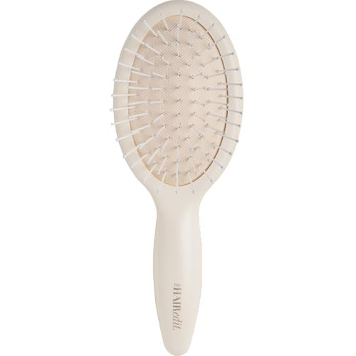 The Hair Edit Mini Smooth & Polish Detangling Hair Brush for Wet or Dry Hair, Ultra Light-Weight Travel Size Hairbrush, Ball-Tipped Nylon Pins for Scalp Massage, Smooths Frizz, All Hair Types- Cream | Amazon (US)