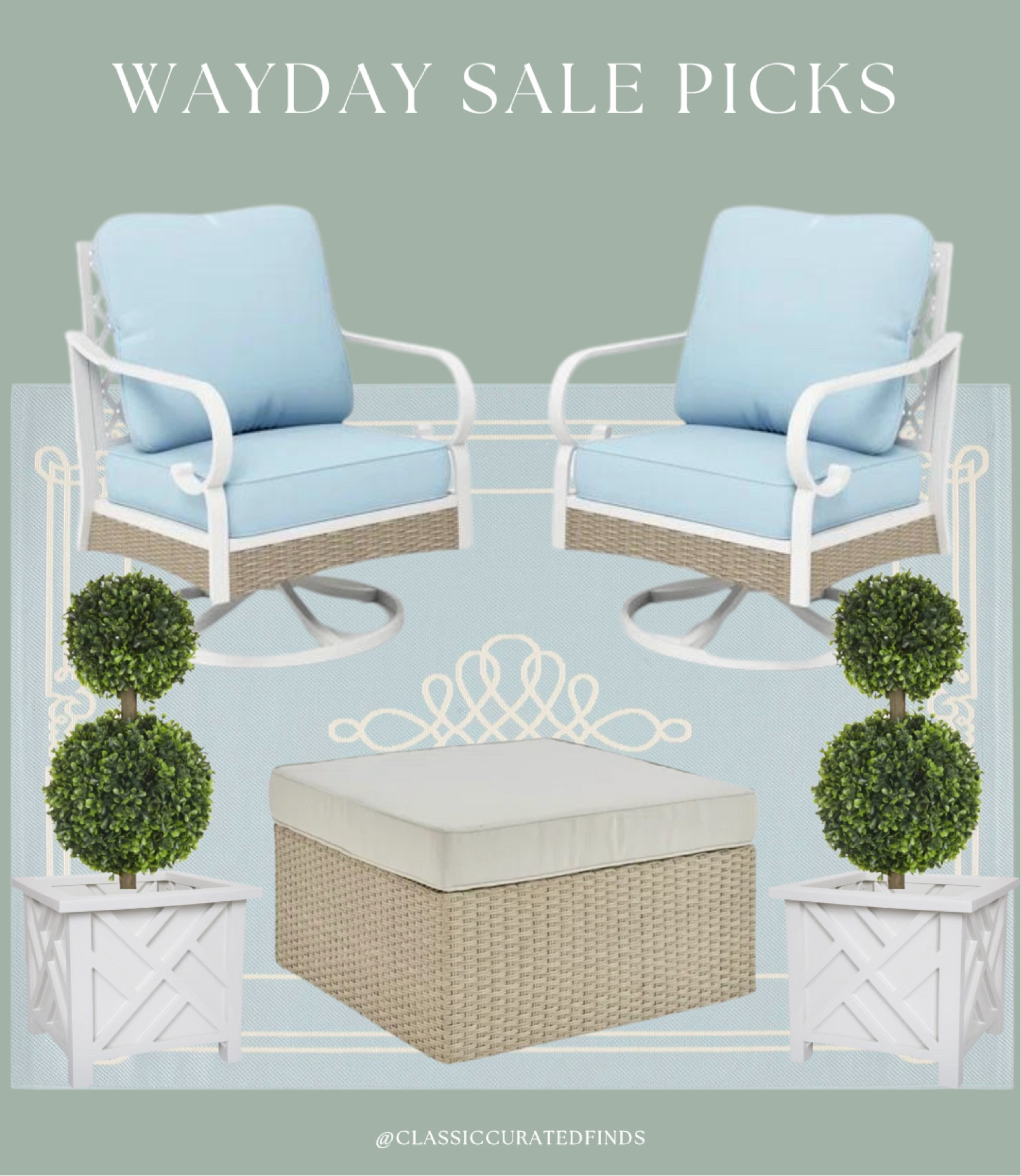 Outdoor patio finds from Wayfair’s Wayday Sale!🌳🩵

Home Decor, Grandmillennial, Patio Decor, Patio Furniture, Rattan, Boxwood, Wayday Deals

#LTKSeasonal #LTKxWayDay #LTKHome