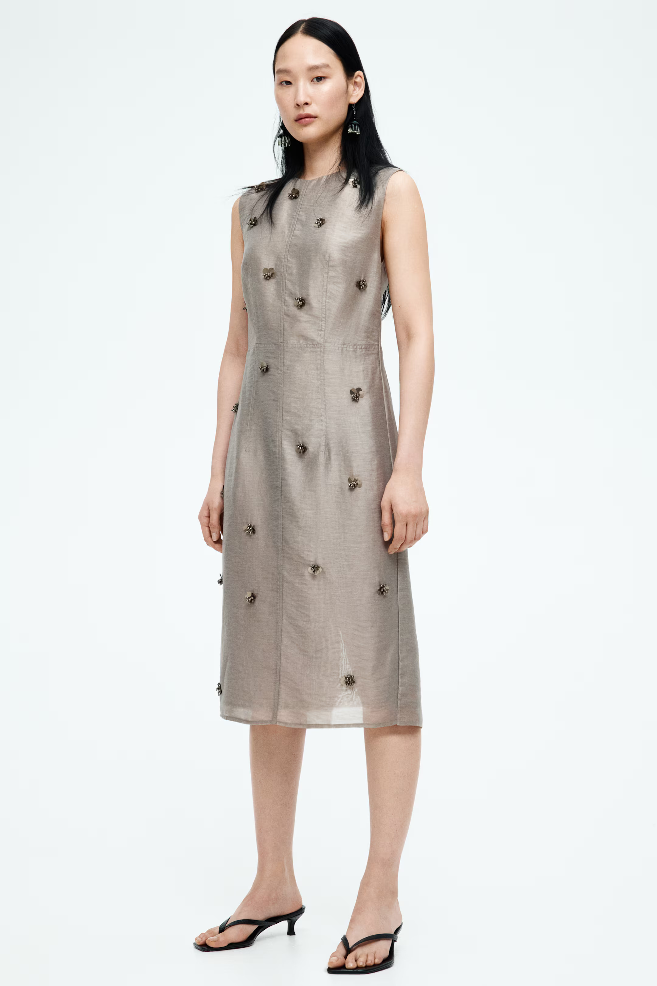 Embellished Pencil Dress - Gray - Ladies | H&M US | H&M (US + CA)