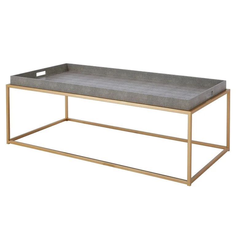 Feyre Faux Shagreen Removable Tray Coffee Table | Walmart (US)