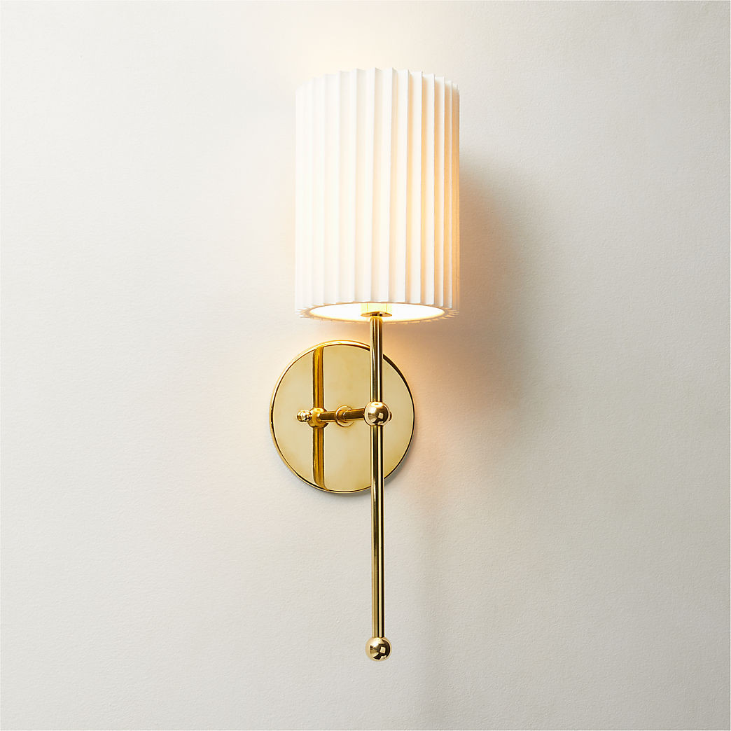Marceau Boule Polished Brass Modern Wall Sconce Light + Reviews | CB2 | CB2