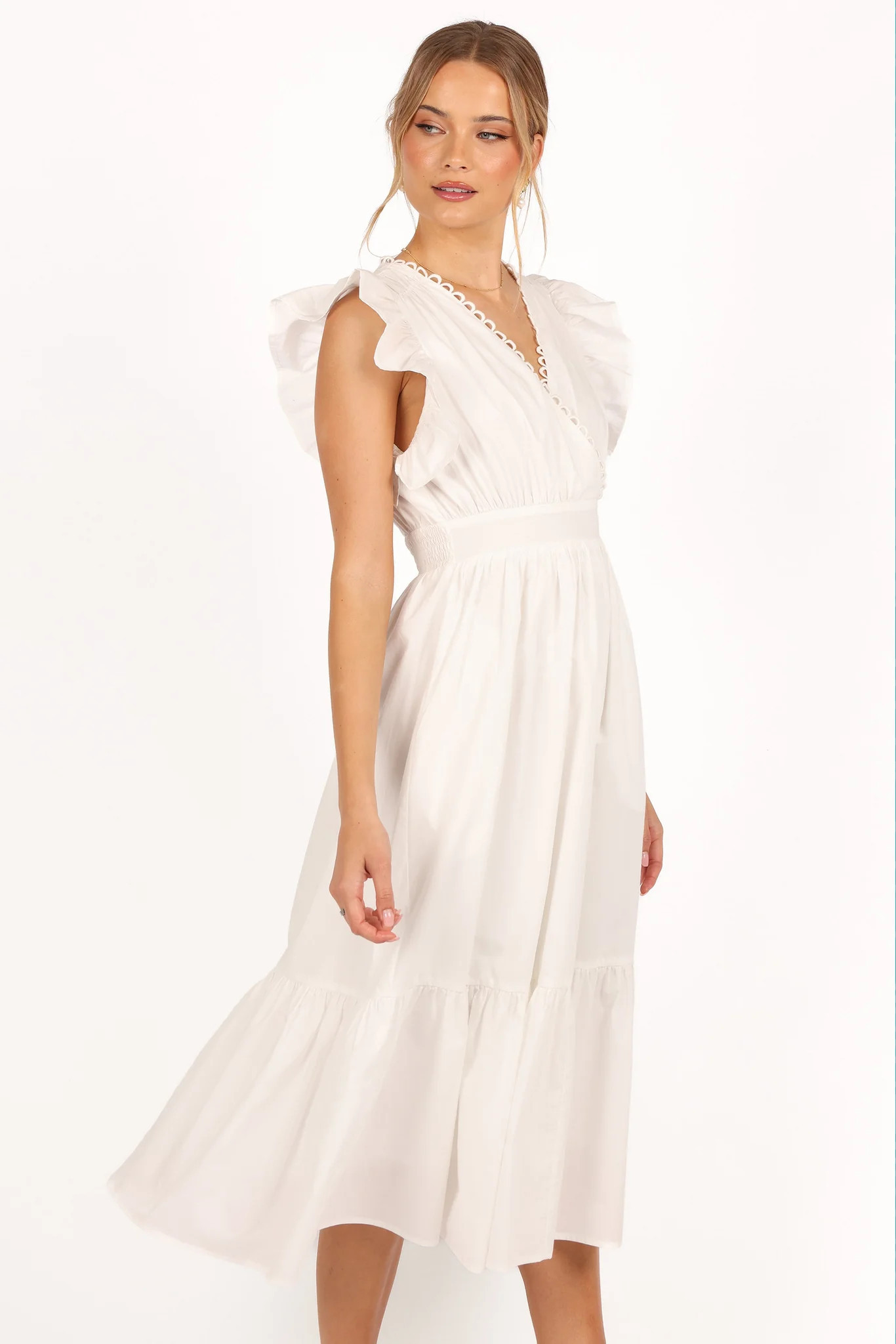 Acadia Midi Dress - White | Petal & Pup (US)