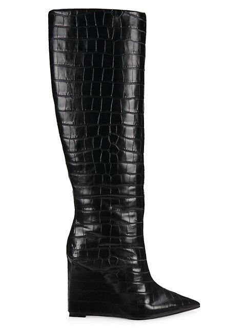 Asya Up Croc-Embossed Wedge Boots | Saks Fifth Avenue
