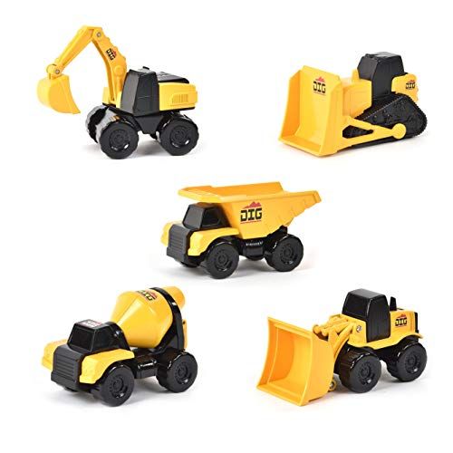 Micro Mini Construction Vehicles – Set of 5 Toy Cars and Trucks for Kids | Sensory Bin for Boys | Ex | Amazon (US)