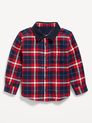 Microfleece-Lined Pocket Flannel Shirt for Toddler Boys | Old Navy (US)