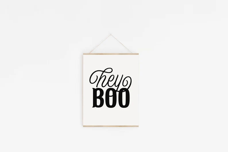 HALLOWEEN PRINTABLE WALL Art, Halloween Decor, Hey Boo, Fall Decor, Decor For Halloween (1) 16x20... | Etsy (Global)
