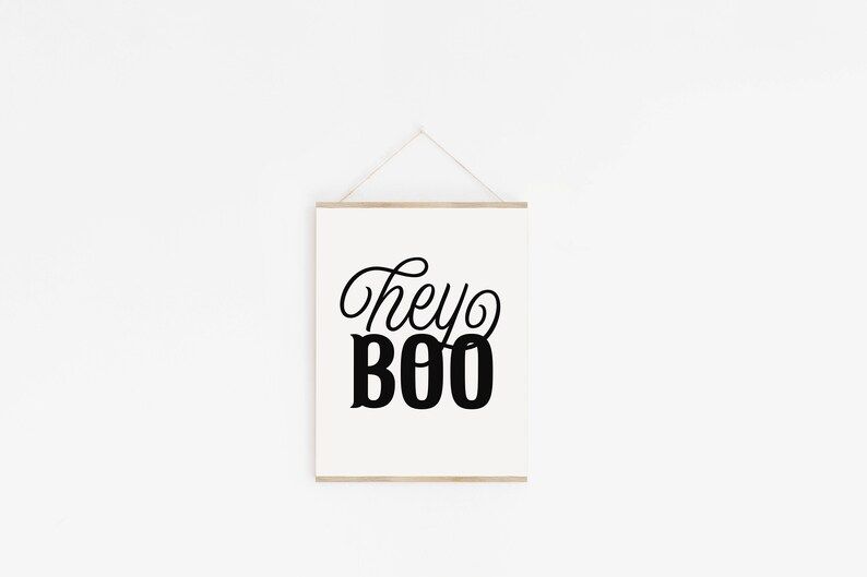 HALLOWEEN PRINTABLE WALL Art Halloween Decor Hey Boo Fall | Etsy | Etsy (US)