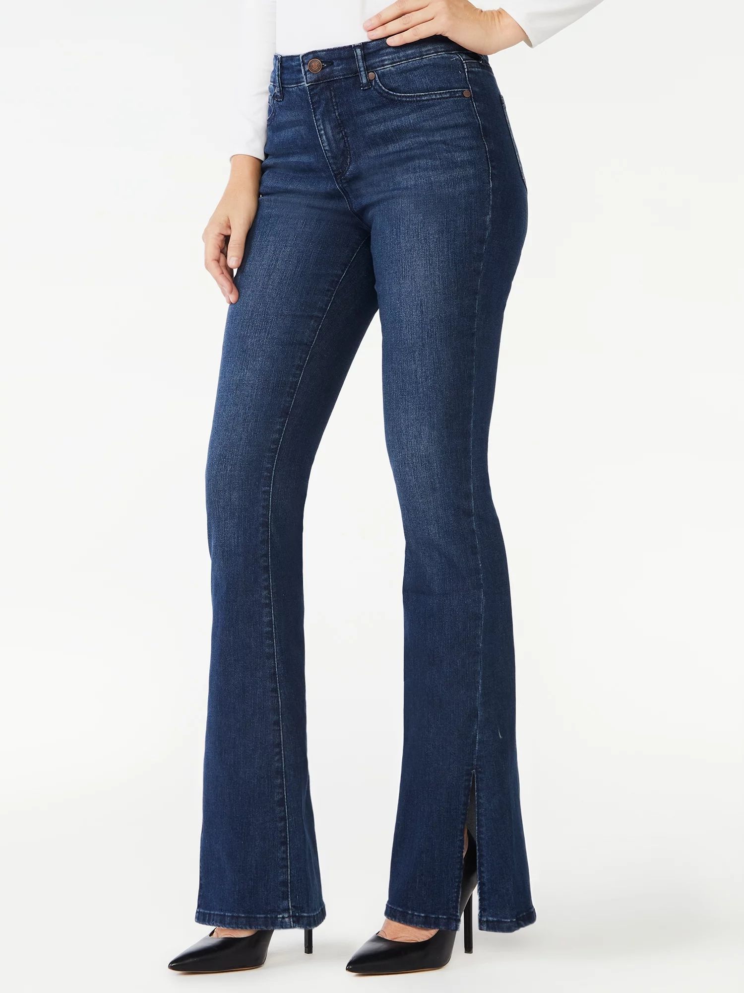 Sofia Jeans by Sofia Vergara Women's Melisa Flare Jeans with Split Hem - Walmart.com | Walmart (US)