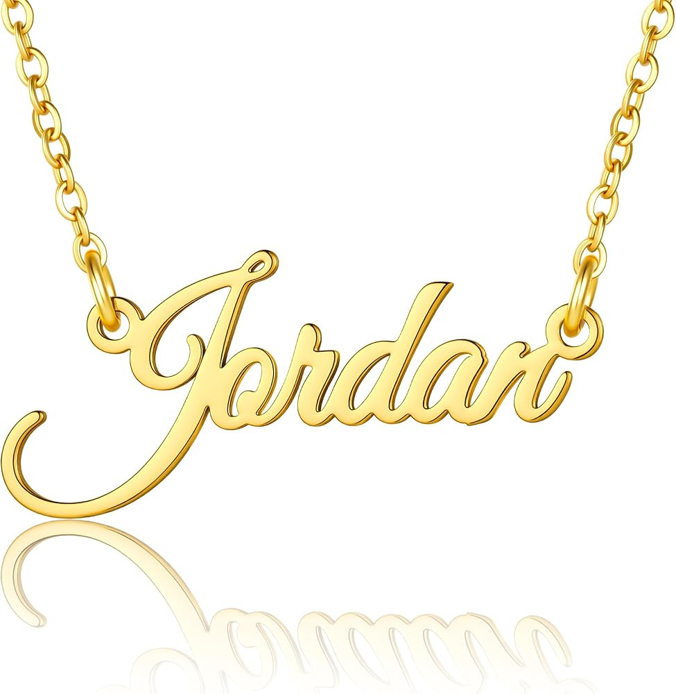 Ritach Custom Name Necklace - Personalized Stainless Steel Name Necklace Dainty Gold Name Plate N... | Amazon (US)