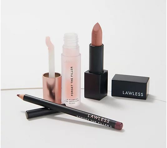 Lawless Beauty 3-Piece Lip Collection with Liner, Lipstick and Plumper | QVC