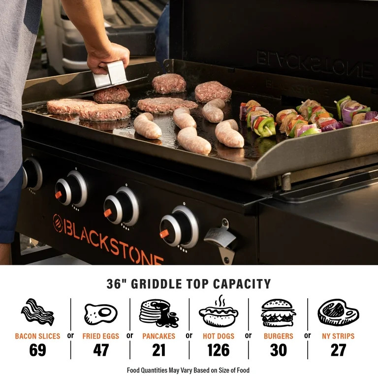 Blackstone Original 4-Burner 36" Propane Omnivore Griddle with Hard Cover - Walmart.com | Walmart (US)