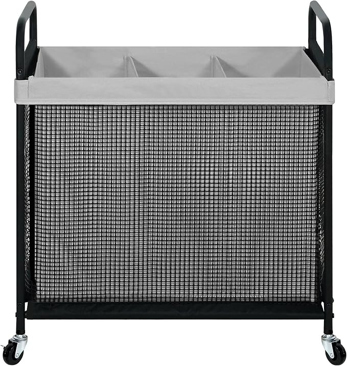 STO STO Laundry Hamper 3 Section, 120L Rolling Laundry Sorter Cart with Removable and Washable Li... | Amazon (US)