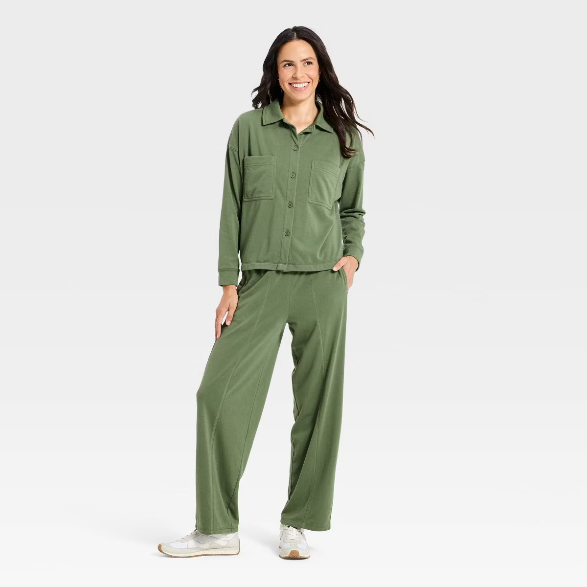 Women's Lightweight Fleece Collared Button-Down Shirt - Universal Thread™ | Target