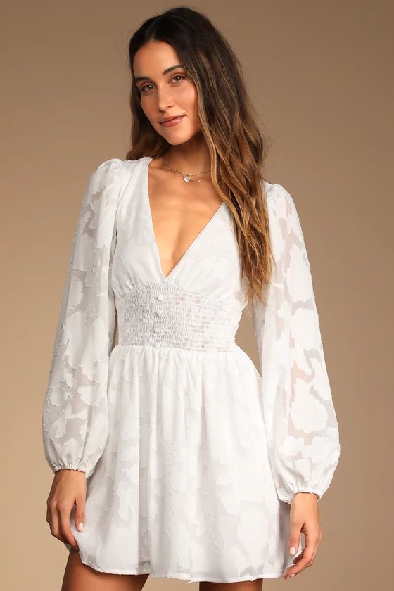 Tomorrow and Always White Burnout Floral Mini Dress | Lulus (US)