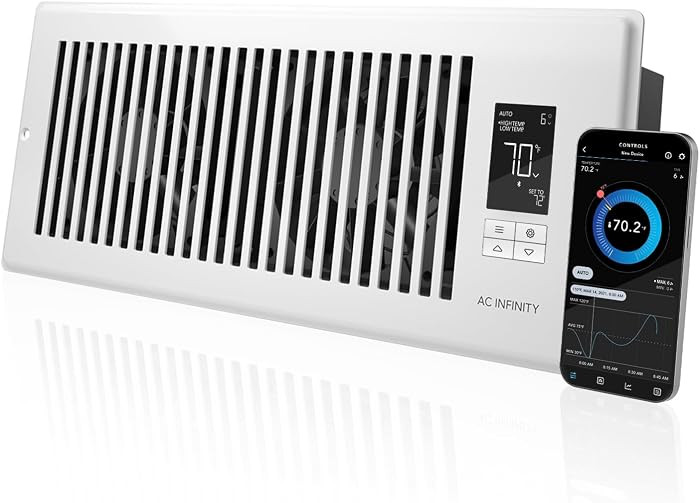 AC Infinity AIRTAP T4 White, Register Booster Fan for 4\u201d x 12\u201d Register Holes, Improves... | Amazon (US)