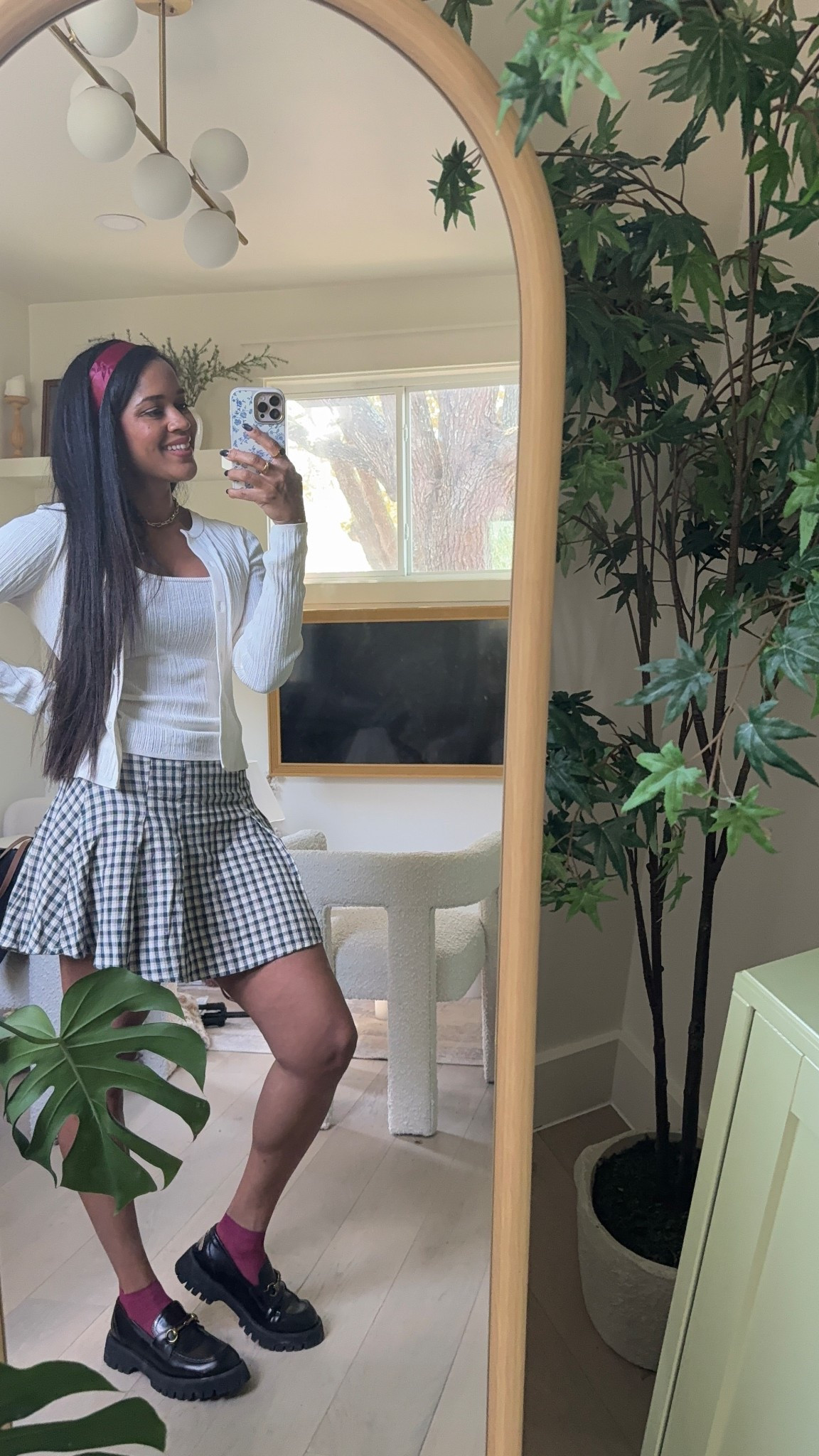 Sweater weather calls for layers! Finally able to wear some cute cardigans and plaid skirts 🥰 also in love with these platform loafers! Added a pop of color with the Bobby socks and headband 

#LTKFindsUnder100 #LTKSeasonal #LTKStyleTip