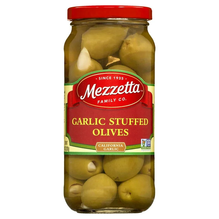 Mezzetta Garlic Stuffed Olives, 10 oz Dr. Wt. Jar - Walmart.com | Walmart (US)