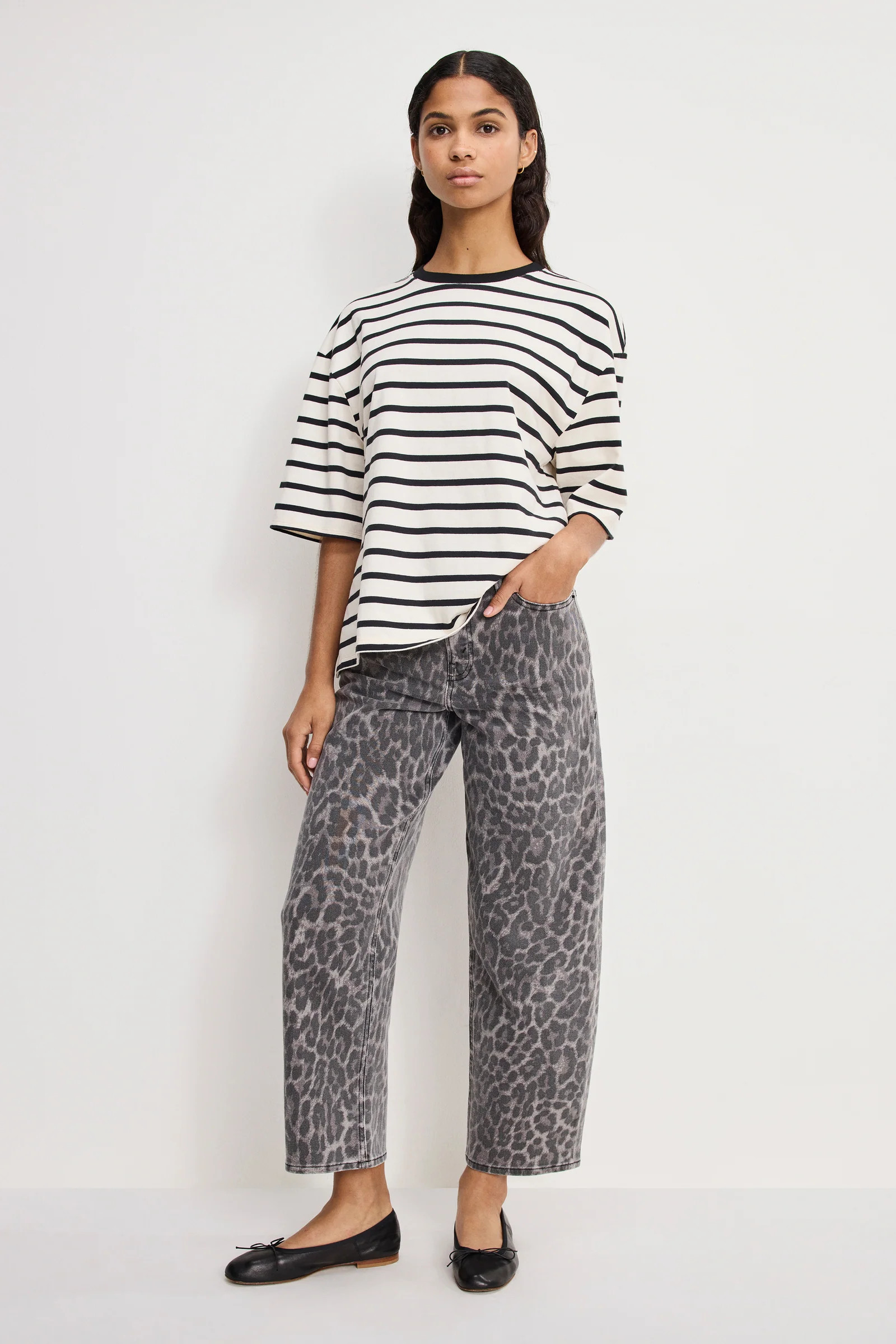 GOOD BARREL JEANS | GREY LUCKY LEOPARD | Good American