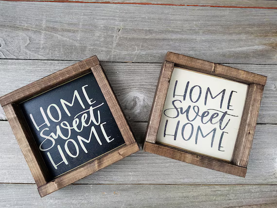 Home Sweet Home - Wood Framed Mini Sign | Etsy (US)