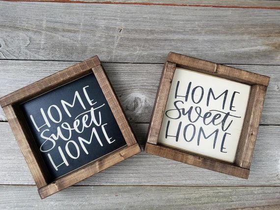 Home Sweet Home - Wood Framed Mini Sign | Etsy (US)