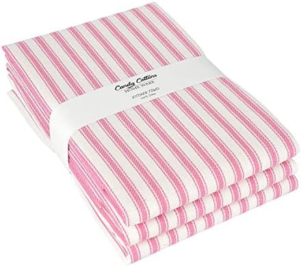 Candy Cottons Set of 3 Kitchen Dish Towels, 100% Cotton Kitchen Towels, with Hanging Loop, Dishcloth | Amazon (US)
