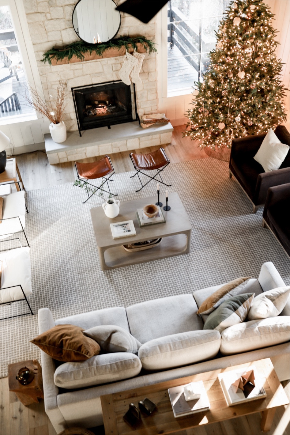 Shop our Christmas decor and furniture from the lake house living room 

#LTKhome #LTKSeasonal #LTKHoliday