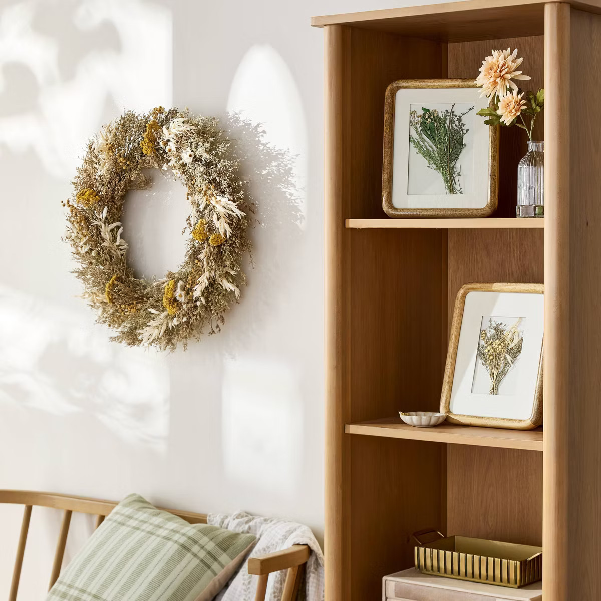 21" Preserved Spring Grass and Flower Wreath - Hearth & Hand™ with Magnolia | Target