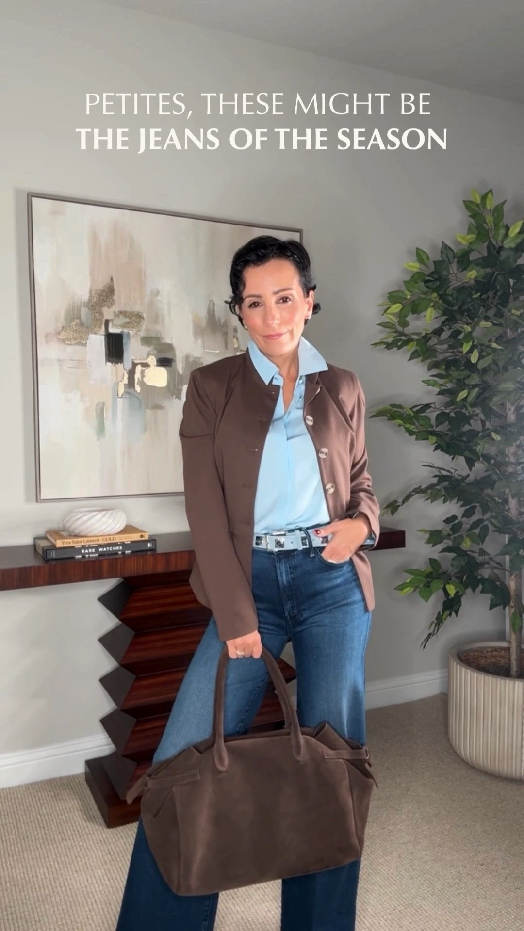 One of my favorite ways to make classic pieces feel more modern is to pay attention to contrast. 

Chocolate brown adds warmth to pale blue, while dark denim gives the softer palette a strong foundation. A defined waist and structured accessories bring balance and make the entire look feel considered.

chocolate brown jacket, blue button down, dark wash jeans, petite denim, fall color pairing, classic fall outfit, fall layering, petite style, structured tote, statement belt, elevated fall style, stylewitheugenia

Reformation jacket, Alice + Olivia button down, L’AGENCE petite jeans, chocolate brown jacket, blue button down, petite denim, fall color pairing, classic fall outfit, fall layering, petite style, structured tote, stylewitheugenia

#LTKootd #LTKOver40 #LTKSeasonal