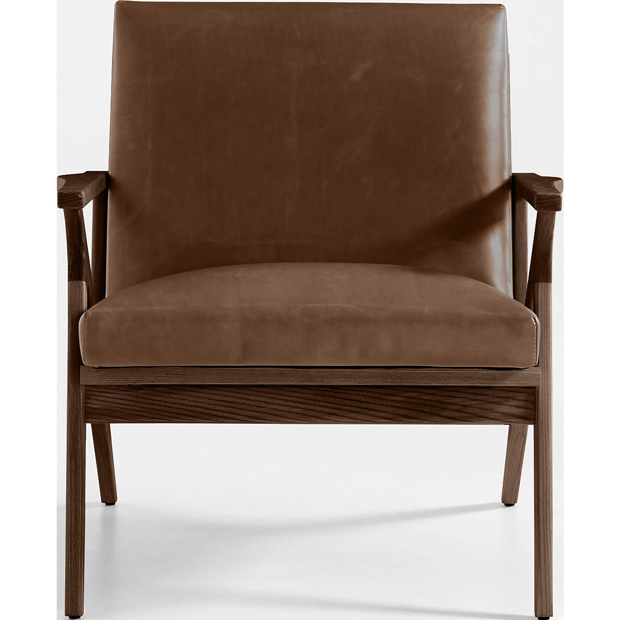 Cavett Wood and Leather Accent Chair | Crate & Barrel | Crate & Barrel
