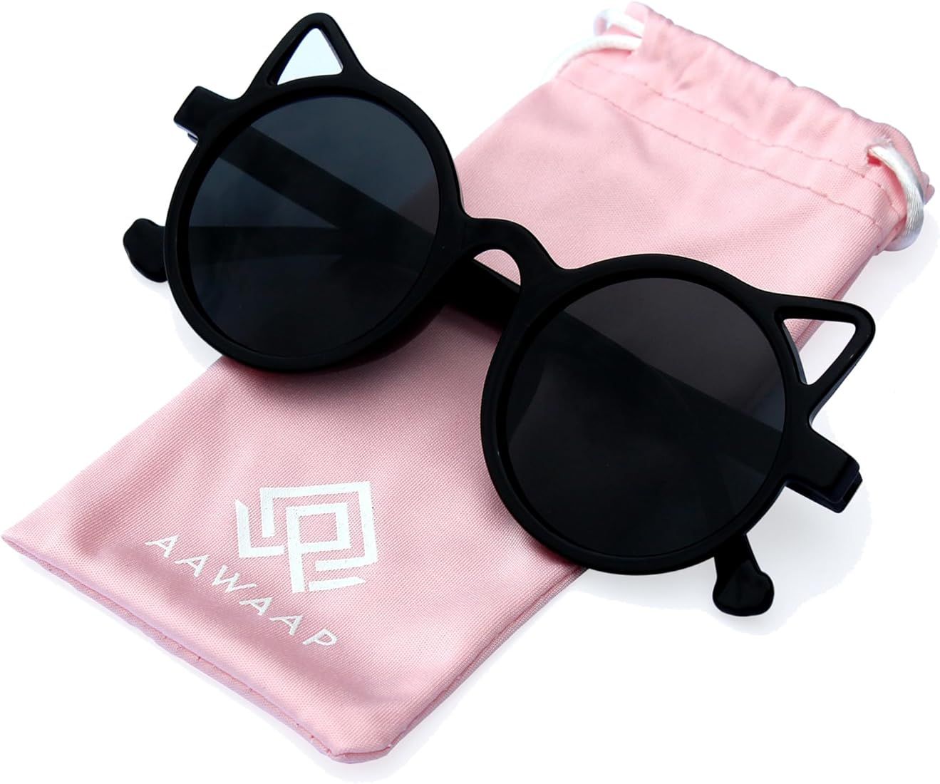Kids Sunglasses Polarized UV Protection Round Shaped Cat Ears Toddler Sunglasses Age 2-10 Baby Gi... | Amazon (US)