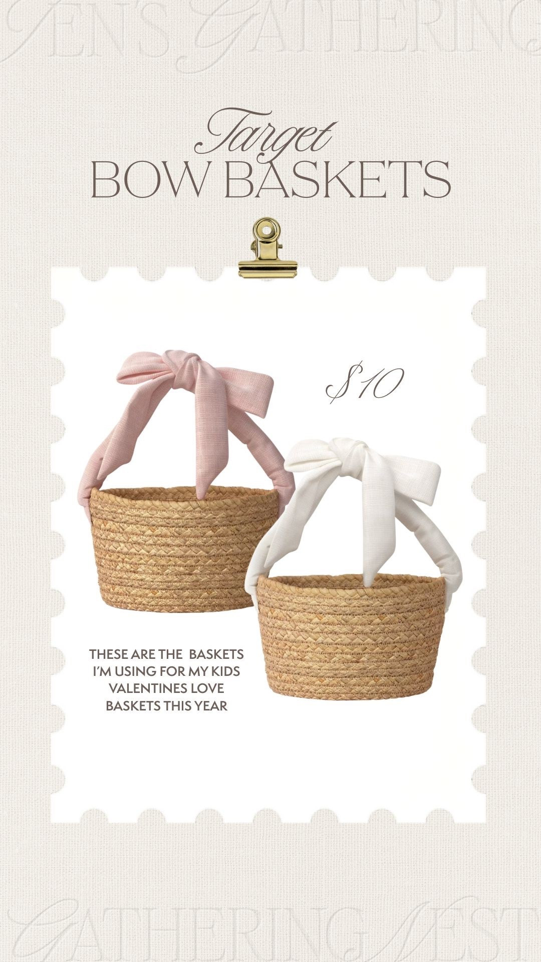 Baskets I ordered for my kids little valentines love baskets 🎀🤍 will share them soon! 🫶🏼

#valentines #lovebasket #kidslovebasket #kidsvalentinesdsybasket #basket #bows #galentines #vday #target #targetfind

#LTKmomlife #LTKFindsUnder50 #LTKSeasonal