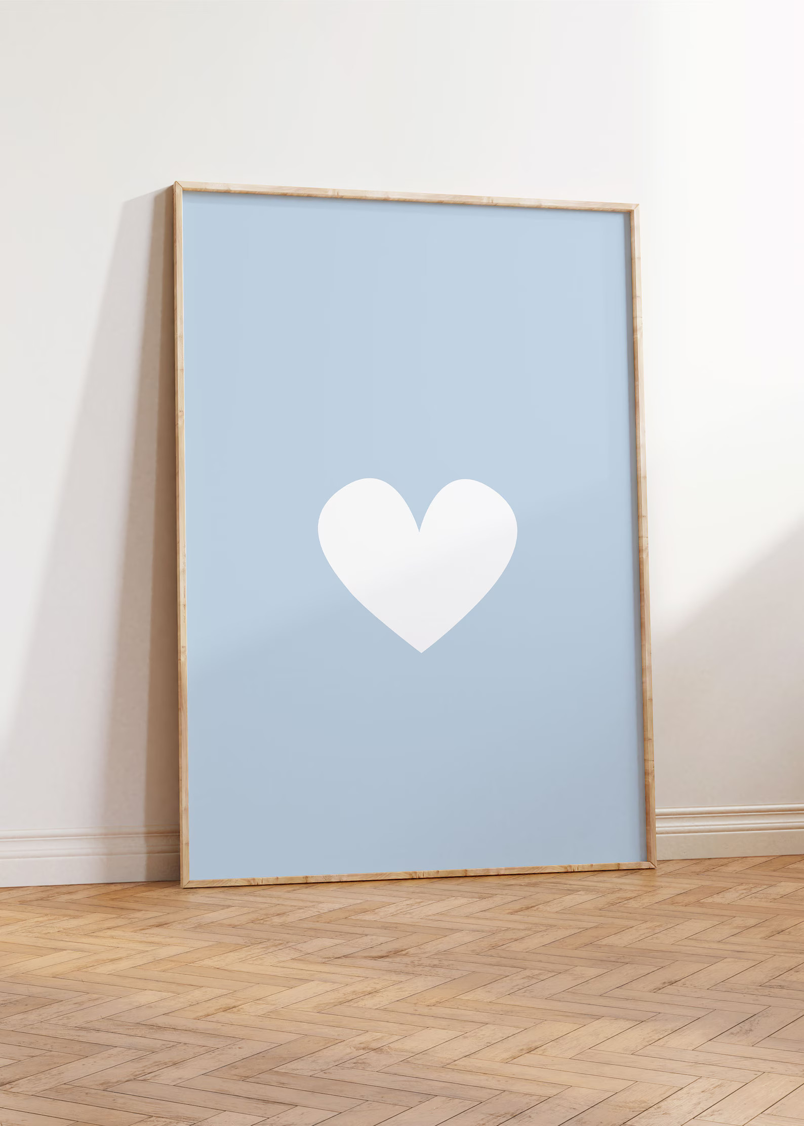 Light Blue Wall Art, Above Bed Art, Blue Bedroom, Heart Wall Art, Love Heart Print, Boys Room Pos... | Etsy (US)