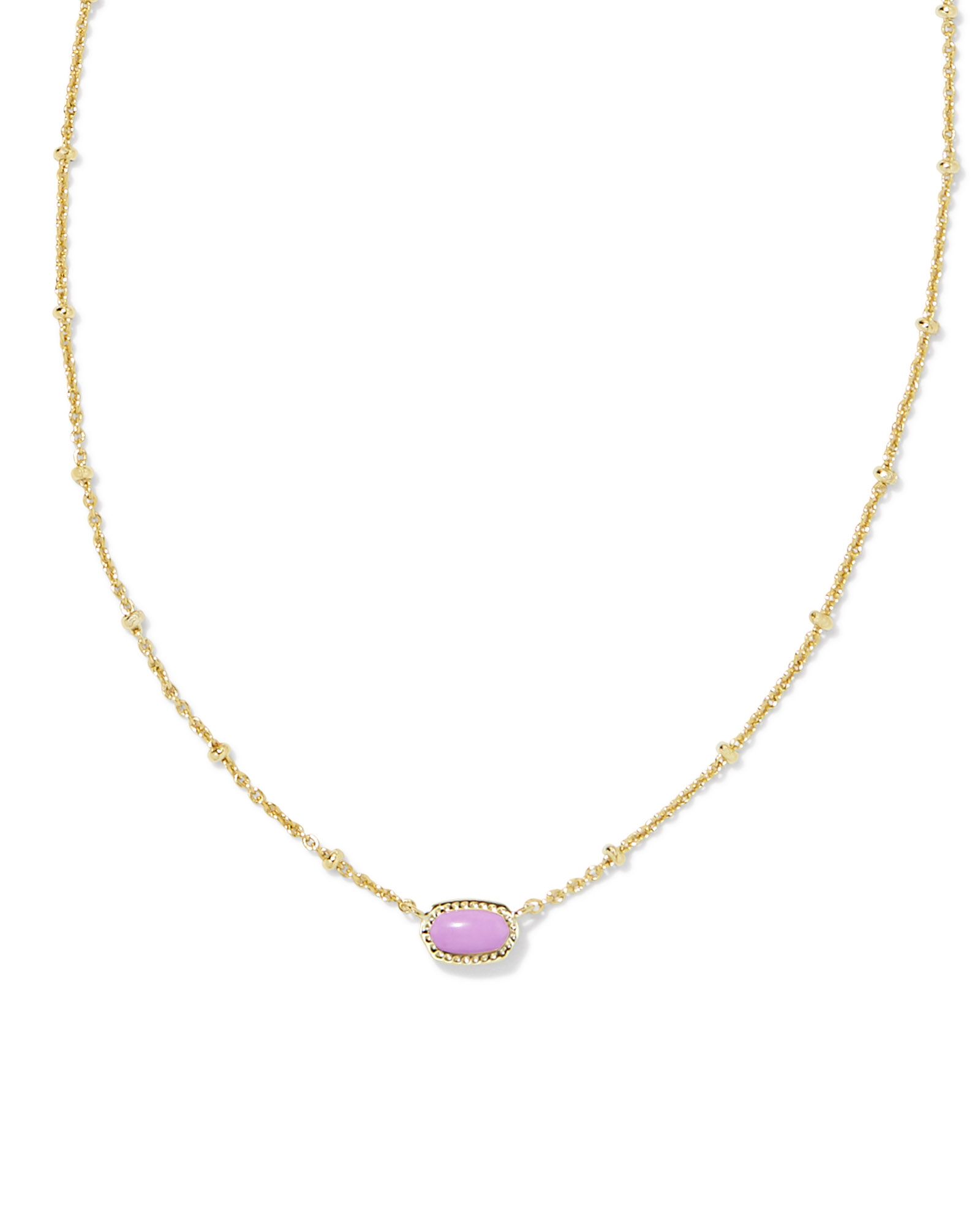 Mini Elisa Gold Satellite Short Pendant Necklace in Fuchsia Magnesite | Kendra Scott