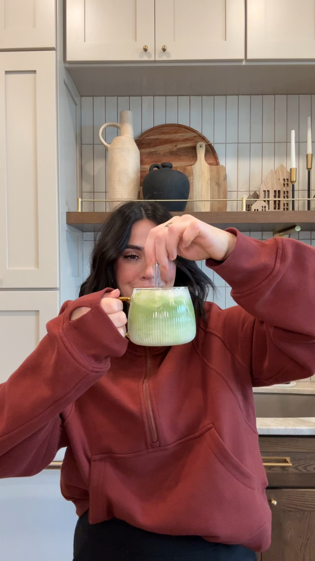 My go to matcha recipe. It’s very easy! 
I use Pique matcha but it’s pricey so I’ve started to explore some others. The key is to get ceremonial grade matcha. 

Blend your matcha powder with enough water to dissolve it (you can do less or more!) 

Milk of chaise (sometimes I use nut pods creamer but I prefer whole milk to almond milk) 

Add about 1 tbsp or more of maple syrup (depending on how sweet you like) you can always add more!

Add a dash of cinnamon I don’t *love cinnamon so I don’t do too much - use however much you like. 


#LTKFitness #LTKWatchNow #LTKHome