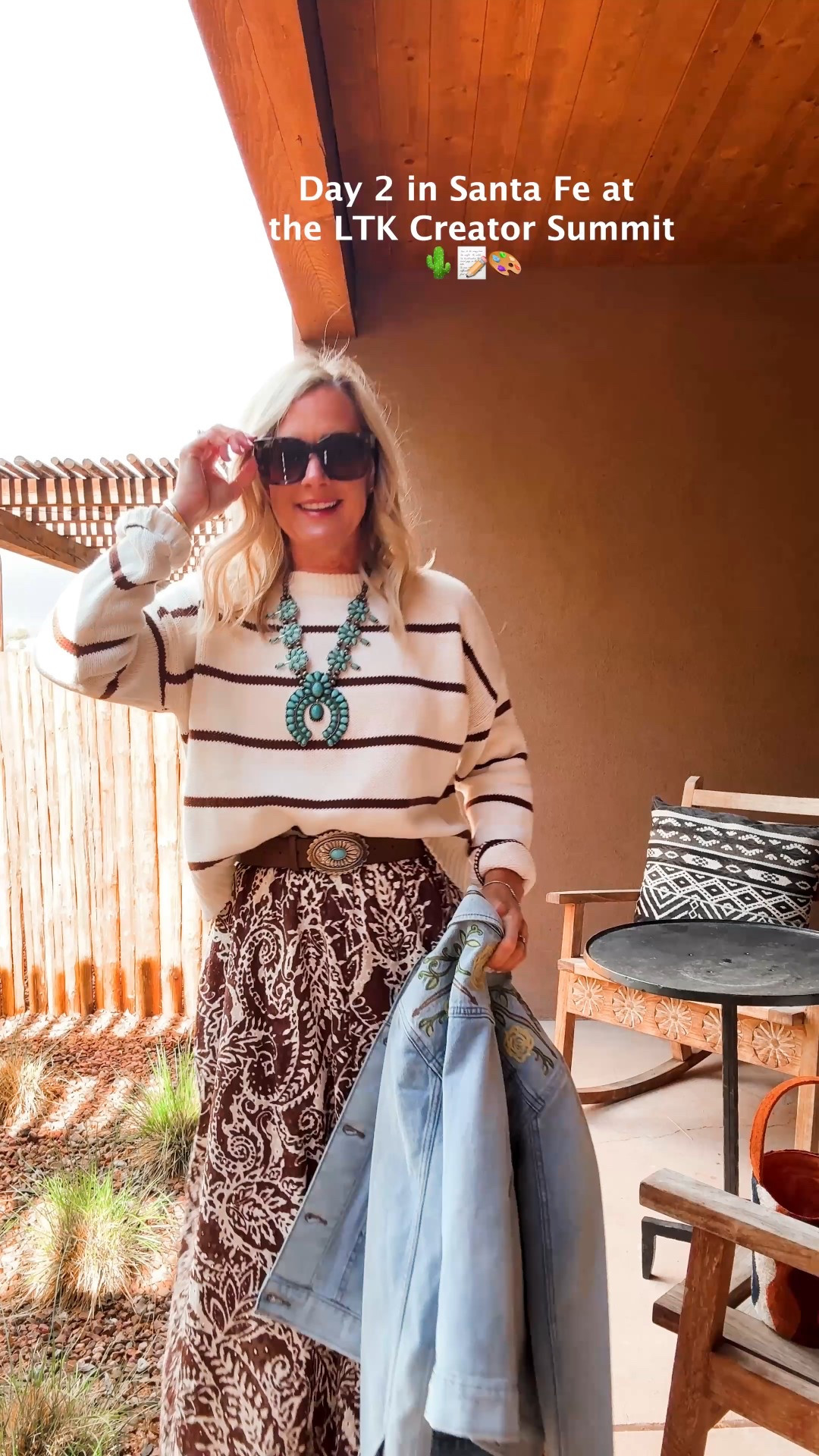 Definitely leaning into this Santa Fe style! I loved my outfits so much, especially the blue floral dress! 

Wearing a small in the skirt, sweater & dress 

#LTKParties #LTKOver40 #LTKTravel