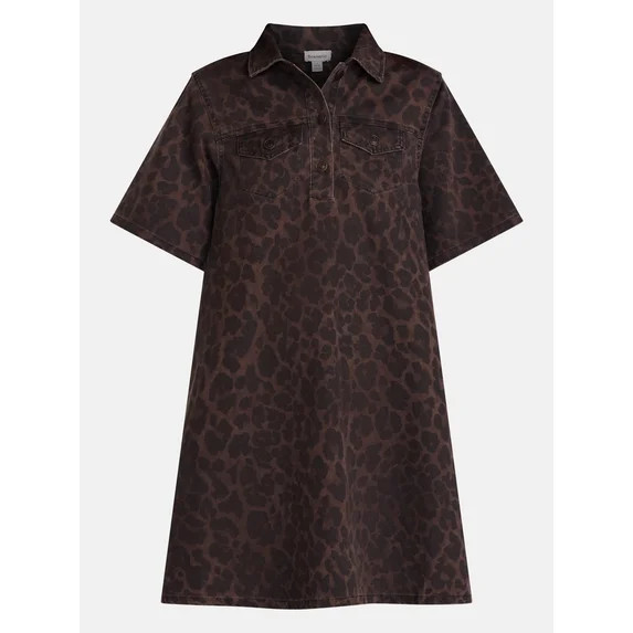 Scenario Women's and Women's Plus Printed Denim Dress, Sizes XS-4X | Walmart (US)