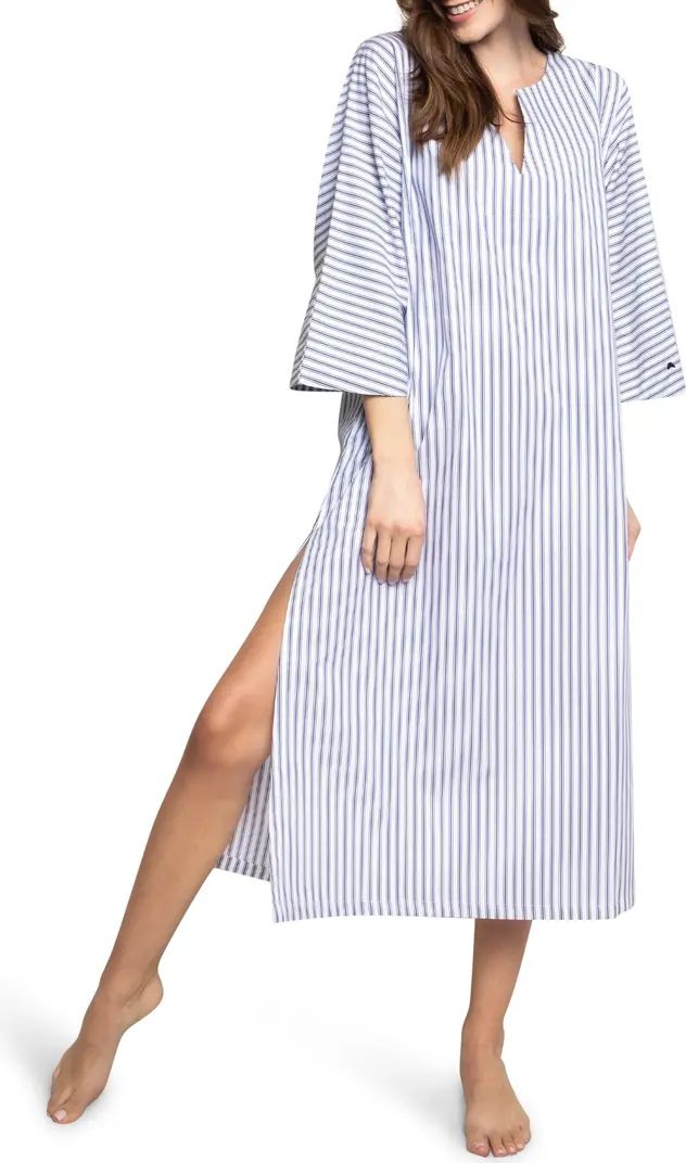 Petite Plume Navy French Ticking Stripe Cotton Caftan | Nordstrom | Nordstrom