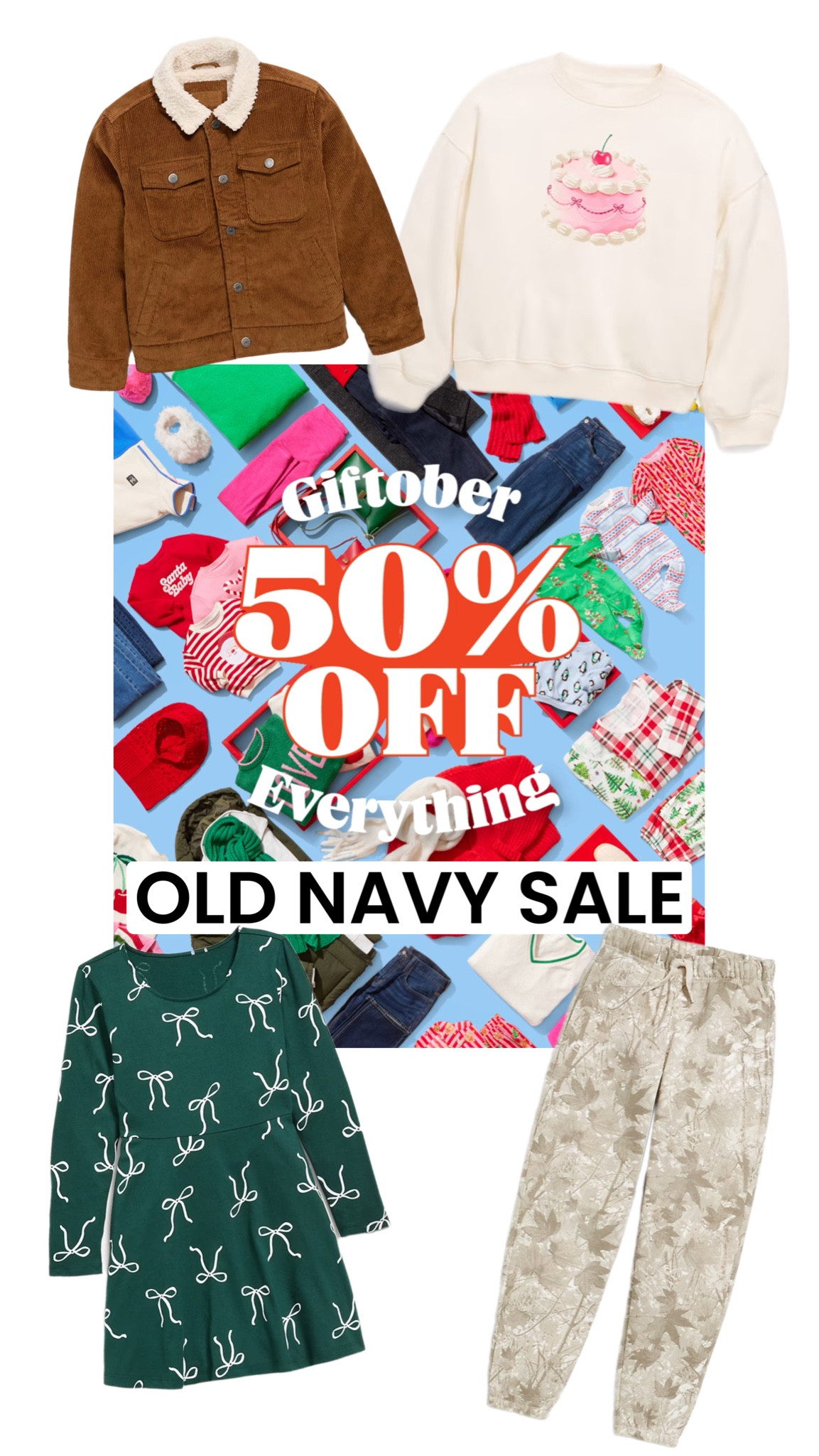 Old navy 
Sale alert
50% off
Today only
Girls clothing 
Boys clothing 
Sale 


#LTKfamily #LTKsalealert #LTKkids