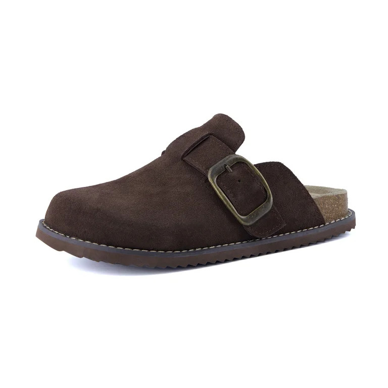 Cushionaire Blain Genuine Suede Clogs for Women | Slip-On Mules with Memory Foam & Oversized Buck... | Walmart (US)
