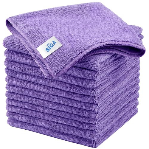 MR.SIGA Microfiber Cleaning Cloths, Streak Free Microfiber Towels, 12 Pack | Amazon (US)