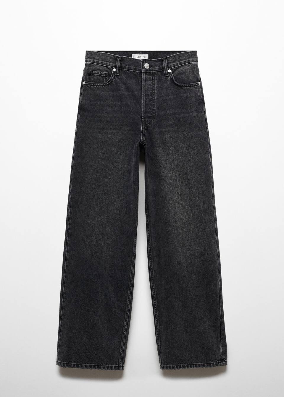 Wideleg mid-rise jeans -  Women | Mango United Kingdom | MANGO (UK)