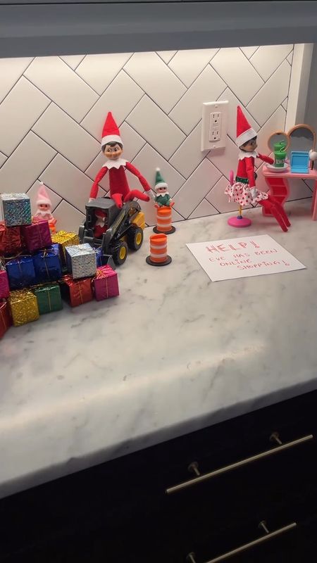 Elf on the shelf idea: girl elf has been doing lots of online shopping!!! mini presents, construction drums, excavator, boy elf, girl elf, mini elves, elf computer, Christmas elf

#LTKHoliday #LTKkids #LTKSeasonal