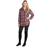 Mud Pie Women's Burgundy Plaid Rocky Button Down in Individual Sizes Small | Amazon (US)