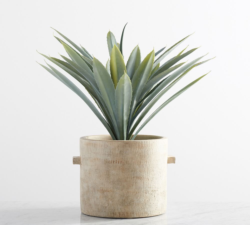 Faux Faded Striped Agave Plant | Pottery Barn (US)